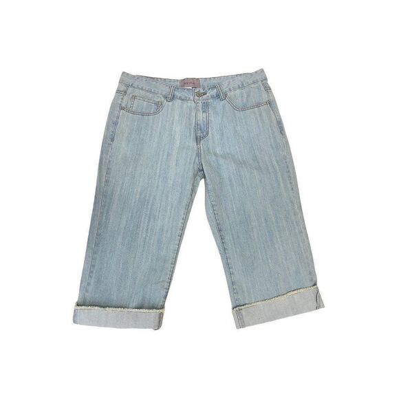 Tex Max Azria Light Blue Denim Cut Off Capri Jeans 32 - Picture 3 of 4